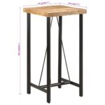 Table de bar 55x55x107 cm bois massif de manguier et fer – Image 6