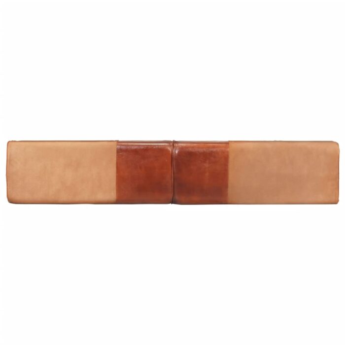 Banc de gymnastique marron 160 cm cuir véritable et toile – Image 3