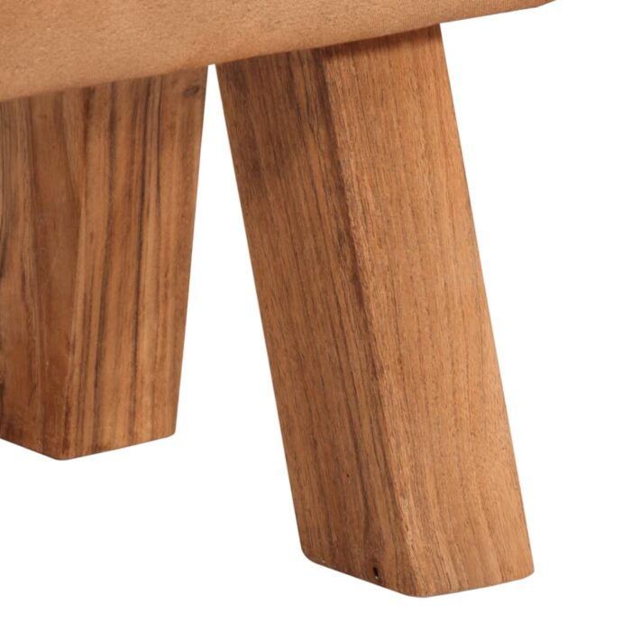 Banc de gymnastique marron 160 cm cuir véritable et toile – Image 4