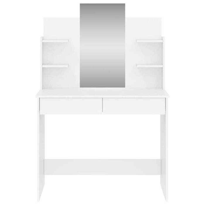 Coiffeuse avec miroir blanc 96x39x142 cm – Image 2