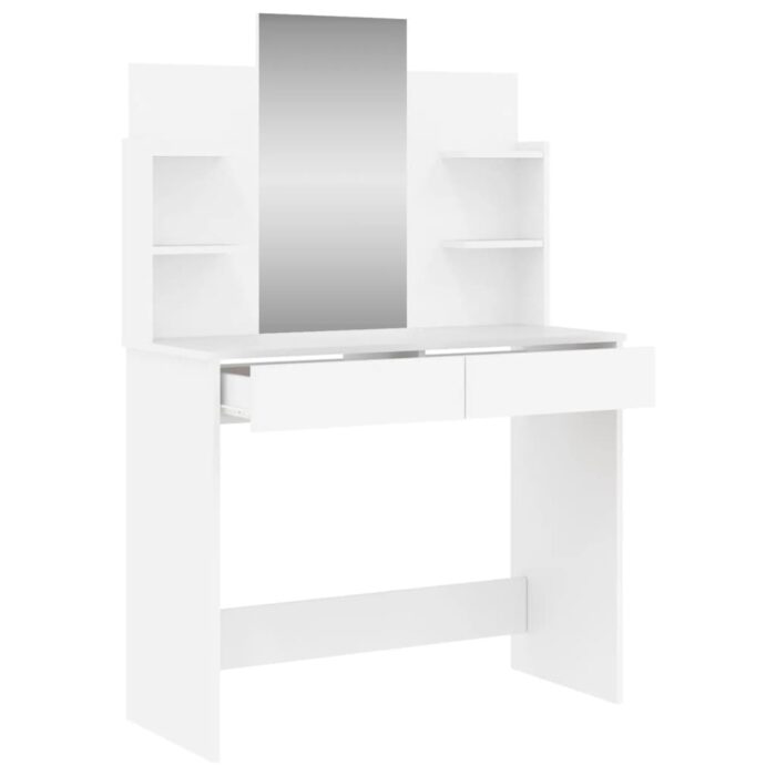 Coiffeuse avec miroir blanc 96x39x142 cm – Image 3