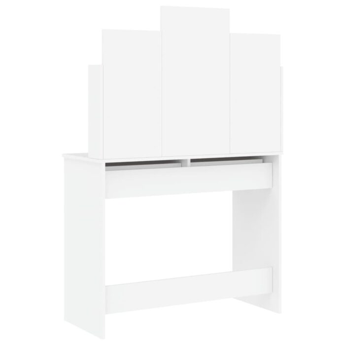 Coiffeuse avec miroir blanc 96x39x142 cm – Image 5