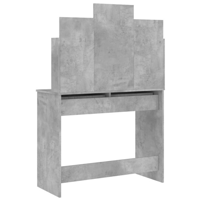 Coiffeuse avec miroir gris béton 96x39x142 cm – Image 5
