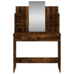 Coiffeuse avec miroir chêne fumé 96x39x142 cm – Image 2