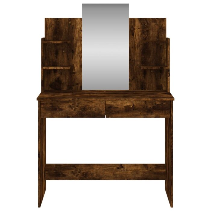 Coiffeuse avec miroir chêne fumé 96x39x142 cm – Image 2