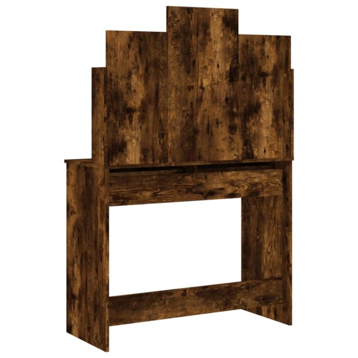 Coiffeuse avec miroir chêne fumé 96x39x142 cm – Image 5