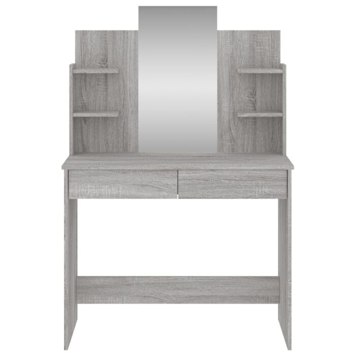 Coiffeuse avec miroir sonoma gris 96x39x142 cm – Image 2