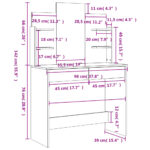 Coiffeuse avec miroir sonoma gris 96x39x142 cm – Image 7