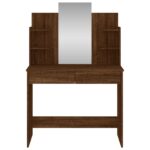 Coiffeuse avec miroir chêne marron 96x39x142 cm – Image 2