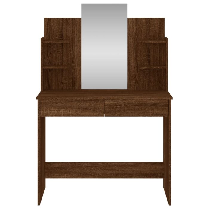 Coiffeuse avec miroir chêne marron 96x39x142 cm – Image 2