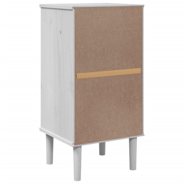 Table de chevet SENJA aspect de rotin blanc bois de pin massif – Image 6