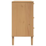 Commode SENJA aspect de rotin marron bois de pin solide – Image 5