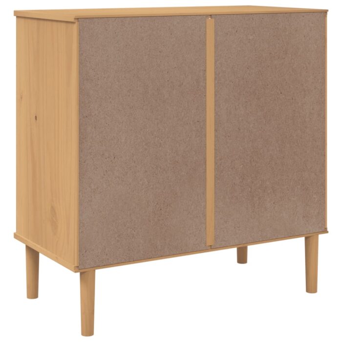 Commode SENJA aspect de rotin marron bois de pin solide – Image 6