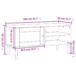 Meuble TV SENJA aspect rotin blanc 106x40x49cm bois massif pin – Image 8