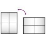 Miroir mural noir 30x40 cm rectangulaire fer – Image 5