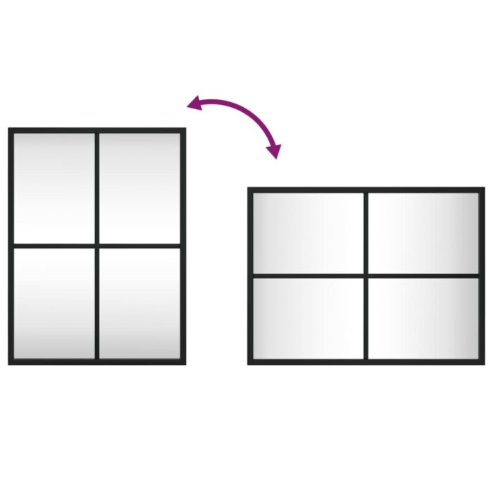 Miroir mural noir 30x40 cm rectangulaire fer – Image 5