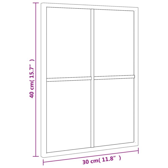 Miroir mural noir 30x40 cm rectangulaire fer – Image 6