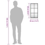 Miroir mural noir 30x60 cm rectangulaire fer – Image 7