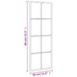 Miroir mural noir 30x80 cm rectangulaire fer – Image 6