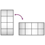 Miroir mural noir 40x80 cm rectangulaire fer – Image 5