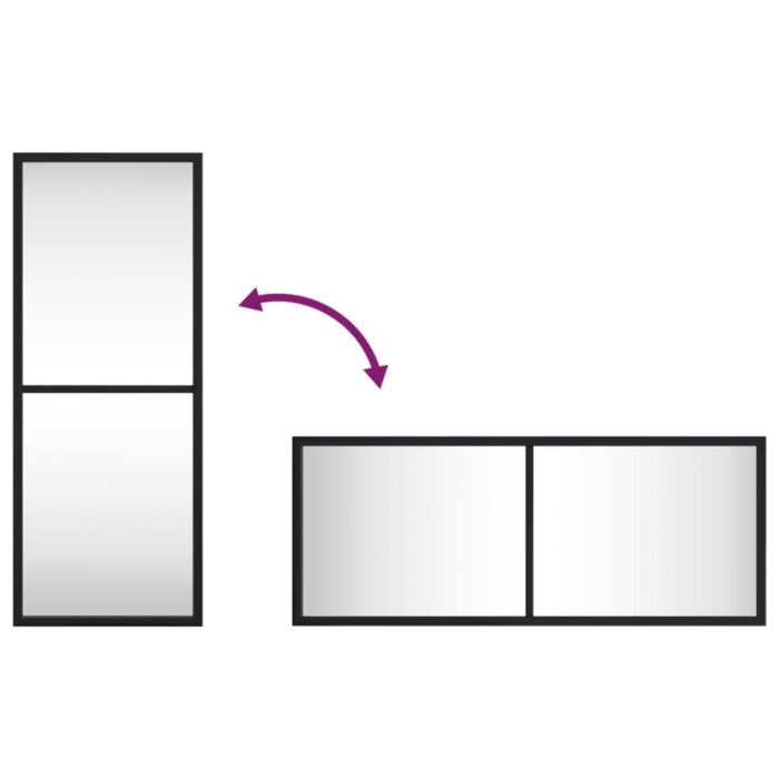 Miroir mural noir 20x50 cm rectangulaire fer – Image 5