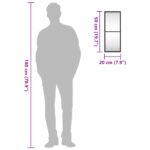 Miroir mural noir 20x50 cm rectangulaire fer – Image 7