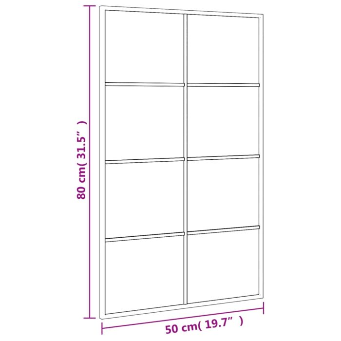 Miroir mural noir 50x80 cm rectangulaire fer – Image 6