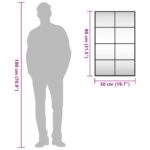 Miroir mural noir 50x80 cm rectangulaire fer – Image 7