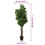 Ficus lyrata artificiel 134 feuilles 120 cm vert – Image 4