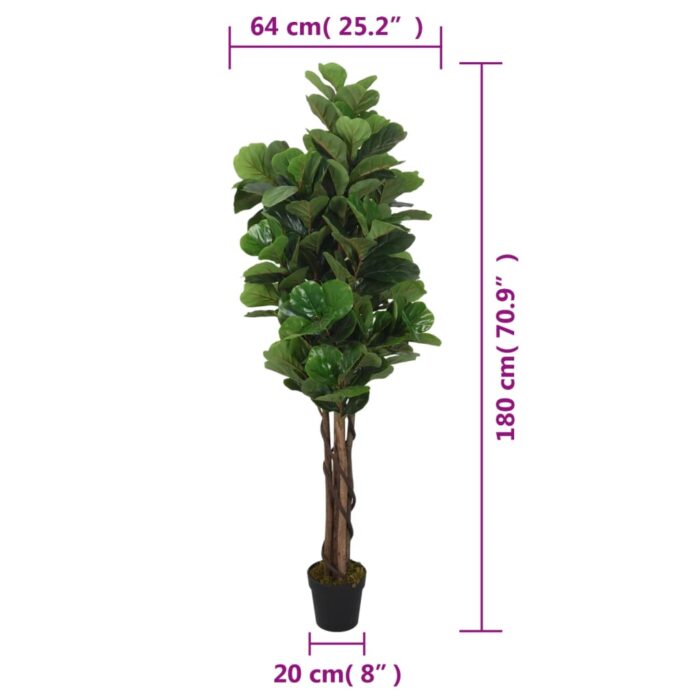 Ficus lyrata artificiel 232 feuilles 180 cm vert – Image 4