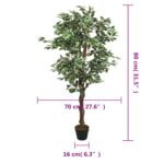 Ficus artificiel 378 feuilles 80 cm vert – Image 4