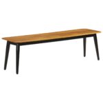 Banc 160x40x45 cm bois massif de manguier et fer – Image 7