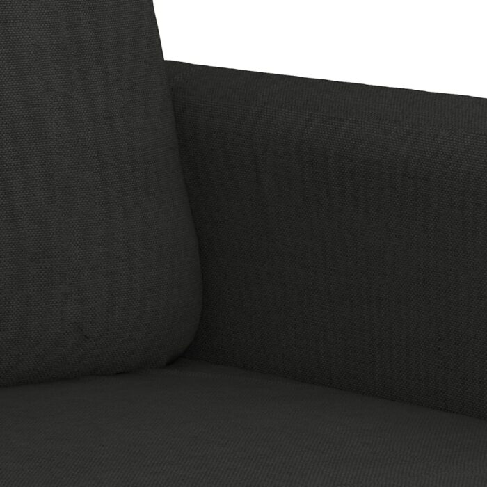 Canapé à 3 places Noir 180 cm Tissu – Image 4