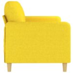 Canapé à 3 places Jaune clair 180 cm Tissu – Image 2