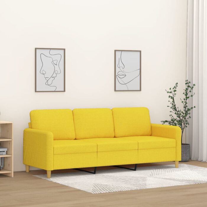 VXL8721012135765_m_en_hd_1.jpg Canapé à 3 places Jaune clair 180 cm Tissu – Image 1
