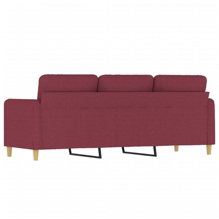 Canapé à 3 places Rouge bordeaux 180 cm Tissu – Image 3