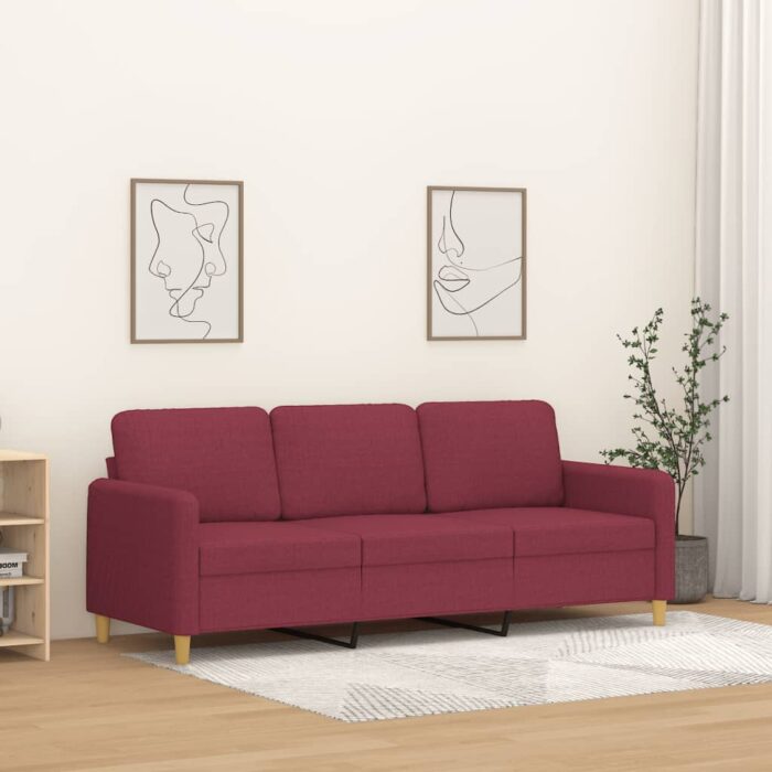 VXL8721012135772_m_en_hd_1.jpg Canapé à 3 places Rouge bordeaux 180 cm Tissu – Image 1
