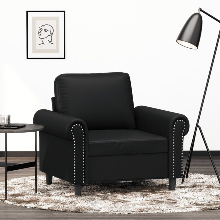 Fauteuil Noir 60 cm Similicuir – Image 1