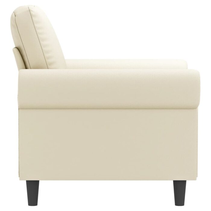 Fauteuil Crème 60 cm Similicuir – Image 2