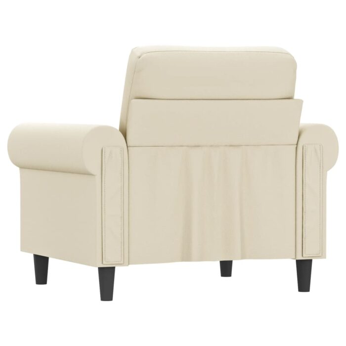 Fauteuil Crème 60 cm Similicuir – Image 3
