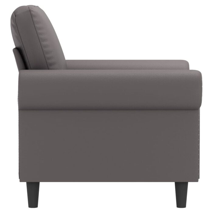 Fauteuil Gris 60 cm Similicuir – Image 2