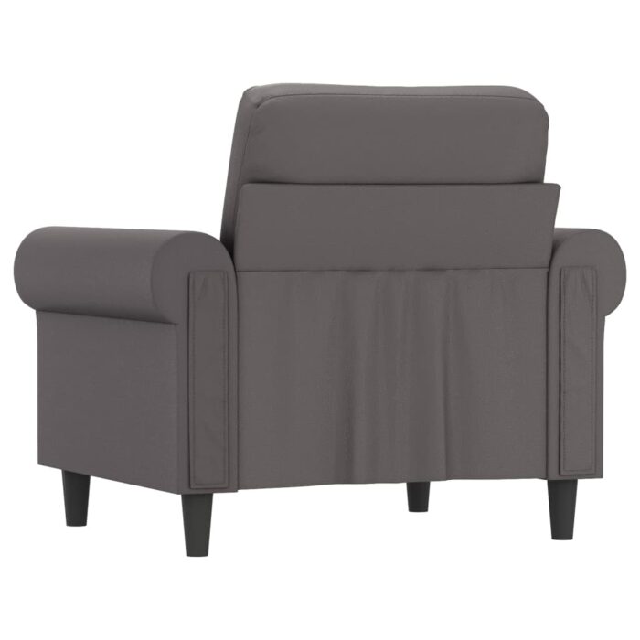 Fauteuil Gris 60 cm Similicuir – Image 3