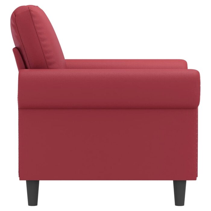 Fauteuil Rouge bordeaux 60 cm Similicuir – Image 2