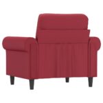 Fauteuil Rouge bordeaux 60 cm Similicuir – Image 3