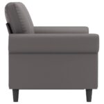 Canapé à 2 places Gris 120 cm Similicuir – Image 2