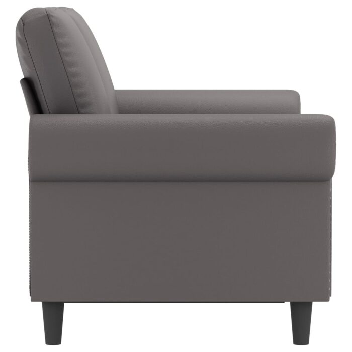 Canapé à 2 places Gris 120 cm Similicuir – Image 2