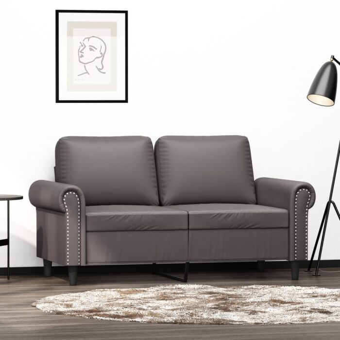 VXL8721012135864_m_en_hd_1.jpg Canapé à 2 places Gris 120 cm Similicuir – Image 1