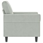 Fauteuil Gris clair 60 cm Velours – Image 2