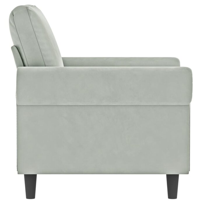 Fauteuil Gris clair 60 cm Velours – Image 2