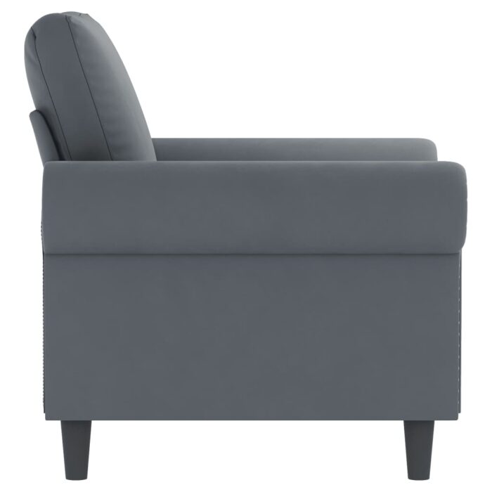 Fauteuil Gris foncé 60 cm Velours – Image 2